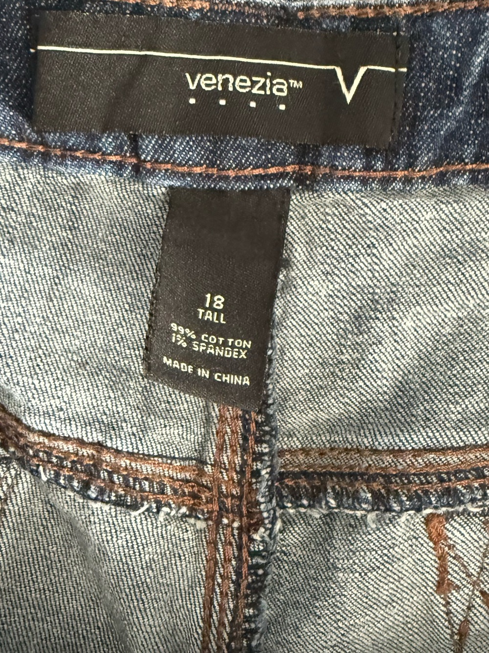 Venezia Bootcut Blue Jeans, Classic Mid Wash Denim 90s/2000s Size 18 Tall - Picture 3 of 3